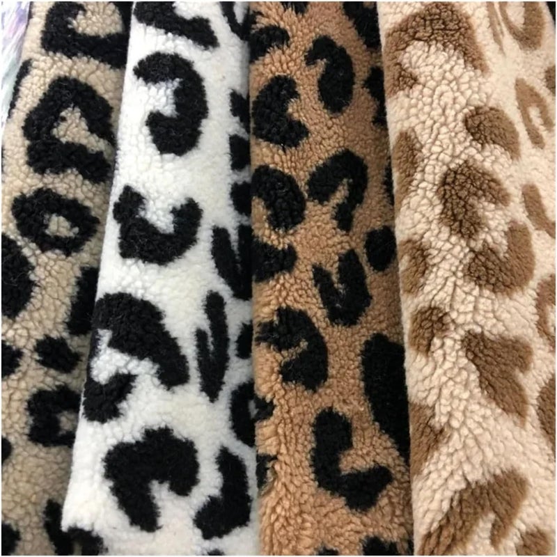 0.5m/1m Leopard Print Lamb Wool Jacquard Fabric Making Winter Coats Home Wear Hoodies Bedding Handmade DIY Clothing Fabrics(Color 2,50x160cm) - Image 2