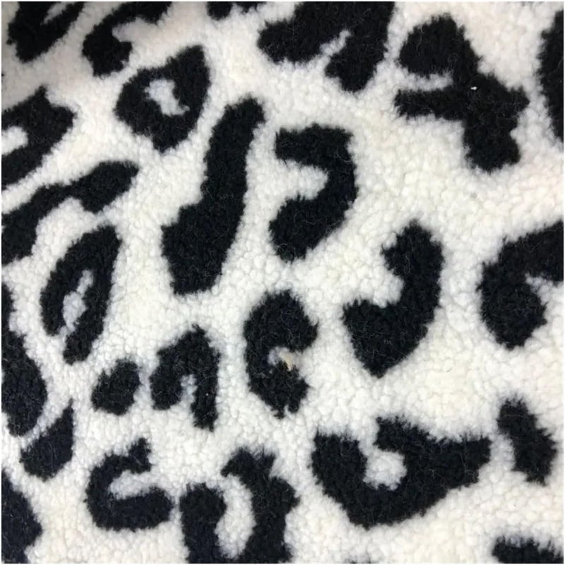 0.5m/1m Leopard Print Lamb Wool Jacquard Fabric Making Winter Coats Home Wear Hoodies Bedding Handmade DIY Clothing Fabrics(Color 2,50x160cm) - Image 1