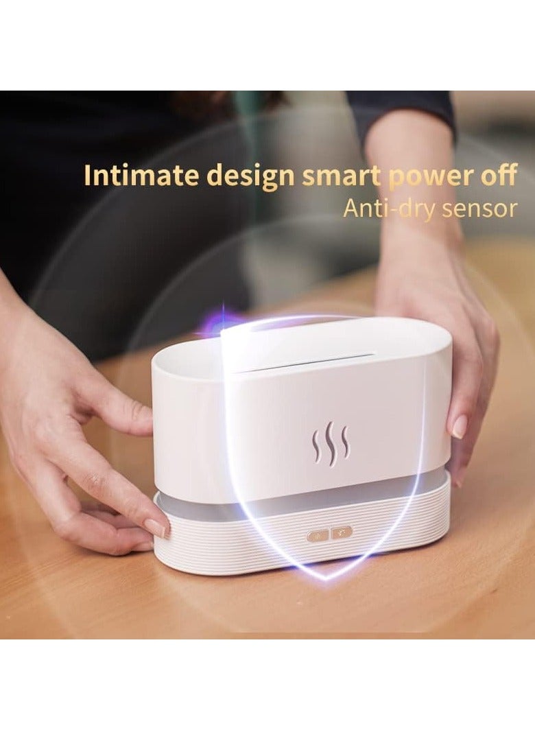 SENMUL Colourful Flame Aroma Diffuser Humidifier, Upgraded 7 Flames, Silent Essential Oil Diffuser for Home, Office, Yoga, with Auto Shut-Off, 180ml (8 Hours) White  - Image 2