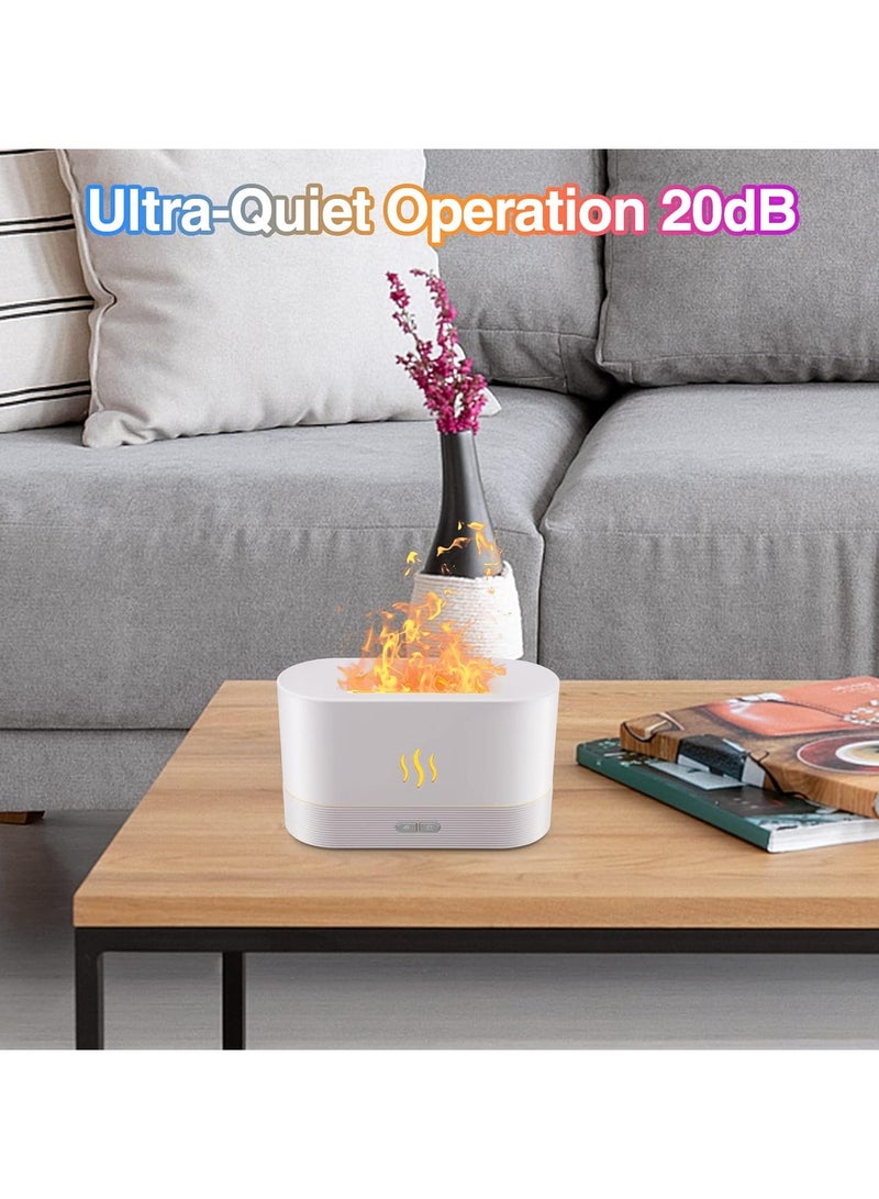 SENMUL Colourful Flame Aroma Diffuser Humidifier, Upgraded 7 Flames, Silent Essential Oil Diffuser for Home, Office, Yoga, with Auto Shut-Off, 180ml (8 Hours) White  - Image 3