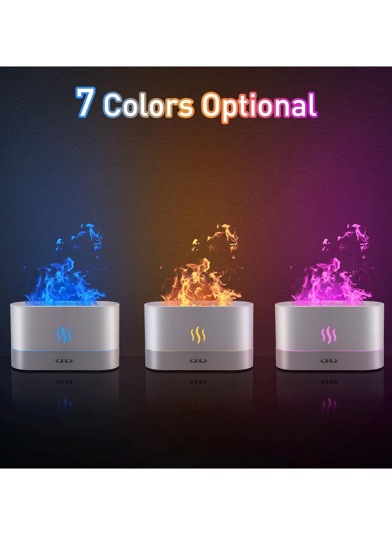 SENMUL Colourful Flame Aroma Diffuser Humidifier, Upgraded 7 Flames, Silent Essential Oil Diffuser for Home, Office, Yoga, with Auto Shut-Off, 180ml (8 Hours) White  - Image 5