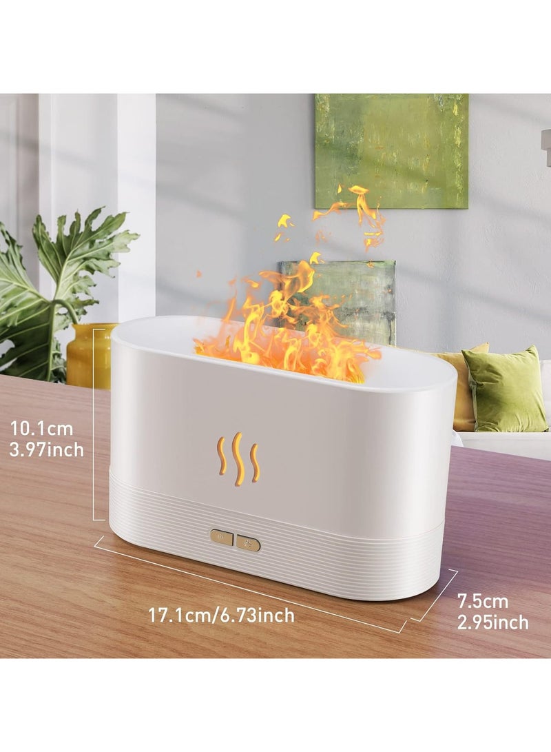 SENMUL Colourful Flame Aroma Diffuser Humidifier, Upgraded 7 Flames, Silent Essential Oil Diffuser for Home, Office, Yoga, with Auto Shut-Off, 180ml (8 Hours) White  - Image 4