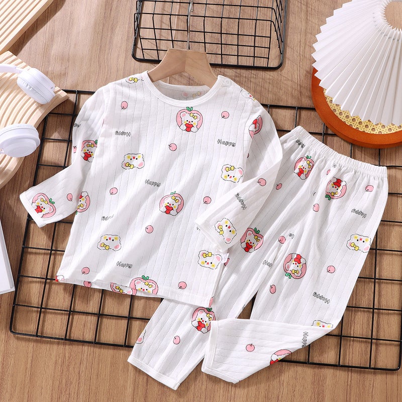 2024 New Childrens Cotton Pajama Set Love Bear 