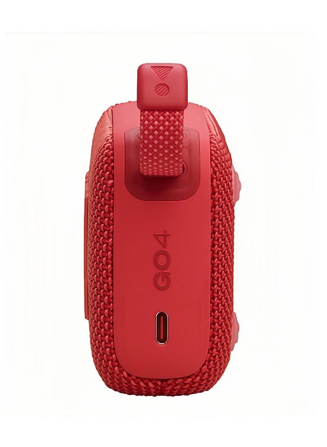 JBL Go4-Portable Waterproof and Dustproof Wireless Bluetooth Speaker, Big Pro Sound with Punchy bass,Built-in long-lasting battery, Made in Part with Recycled Materials Red - Image 5