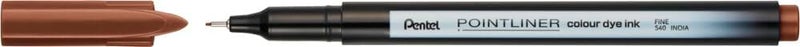 بنتل قلم Pentel S40 Pointliner، حبر صبغي ملون، سمك خط 0.4 مم، لون بني كستناء (قلم واحد) - Image 2