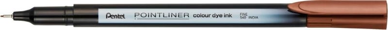 بنتل قلم Pentel S40 Pointliner، حبر صبغي ملون، سمك خط 0.4 مم، لون بني كستناء (قلم واحد) - Image 1