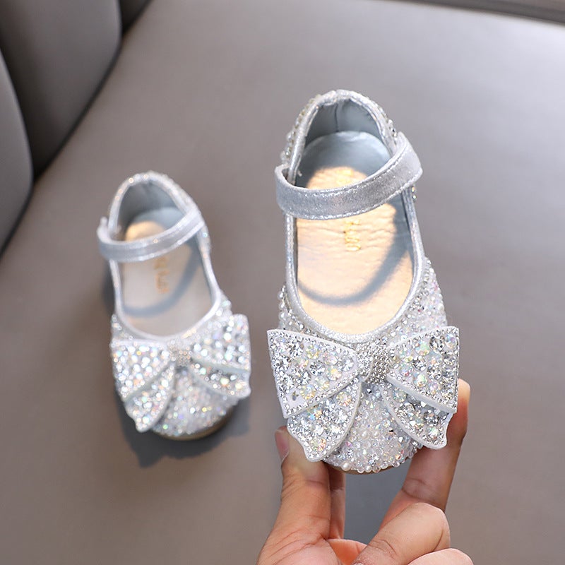 2025 Autumn New Style Elegant Baby Girls Princess Diamond Single Shoes Leather Shoes Dance Performance Shoes - Image 3