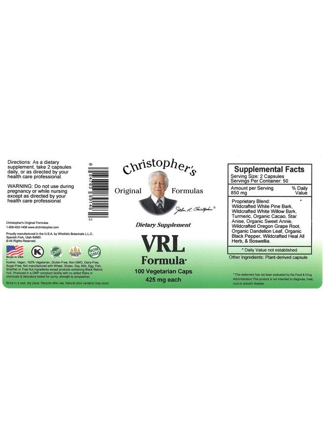 Christopher's Original Formulas VRL Formula Capsule 100 Count - Image 2