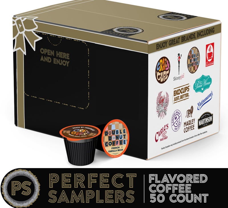 Perfect Samplers Flavored Coffee Variety Pack, Including Vanilla, Chocolate Coffee & More, Flavored Coffee Pods for Keurig K Cups Machines, 50 Count - Image 2