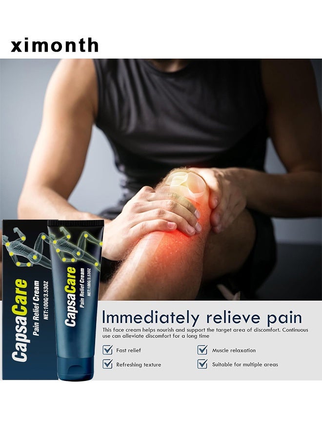 ximonth Capsacare Neuropathy Pain Relief Cream, Muscle & Joint Cream, Nerve Relief Cream With Capsaicin, Arnica, Menthol, And Glucosamine, Relieve Discomfort In Muscles And Joints, Suitable For Feet, Hands, Legs, And Waist 100G - Image 5