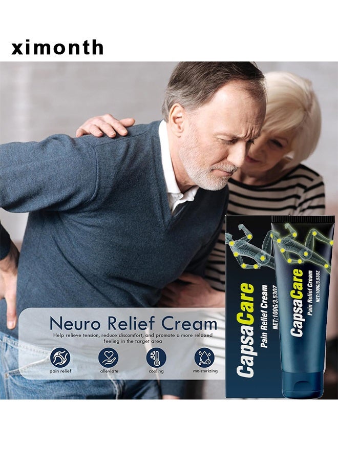 ximonth Capsacare Neuropathy Pain Relief Cream, Muscle & Joint Cream, Nerve Relief Cream With Capsaicin, Arnica, Menthol, And Glucosamine, Relieve Discomfort In Muscles And Joints, Suitable For Feet, Hands, Legs, And Waist 100G - Image 4