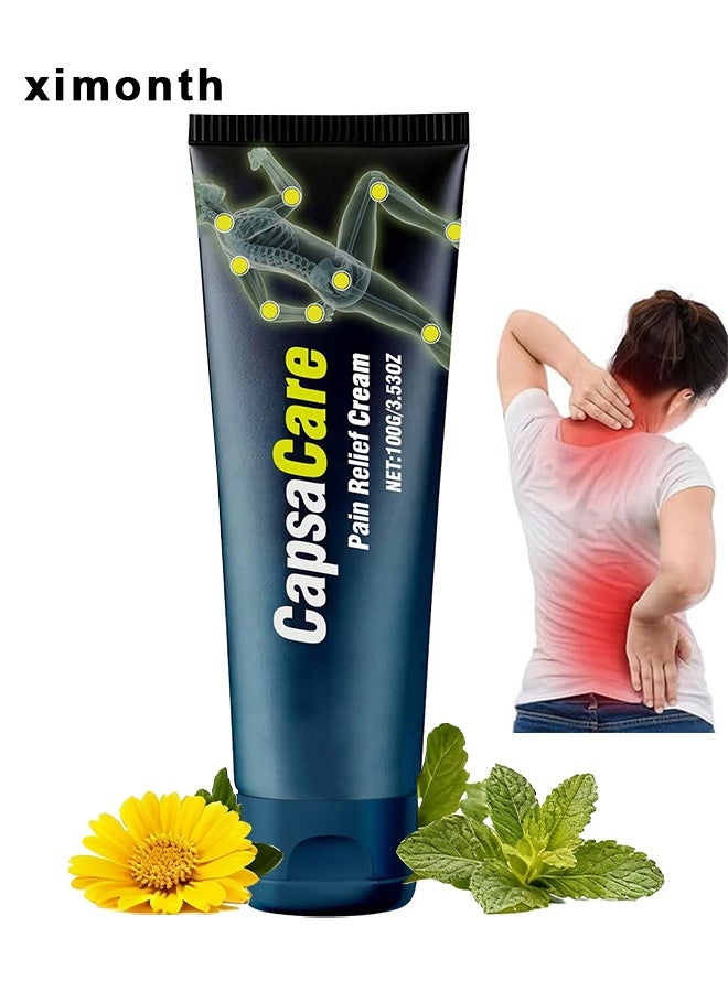 ximonth Capsacare Neuropathy Pain Relief Cream, Muscle & Joint Cream, Nerve Relief Cream With Capsaicin, Arnica, Menthol, And Glucosamine, Relieve Discomfort In Muscles And Joints, Suitable For Feet, Hands, Legs, And Waist 100G - Image 1