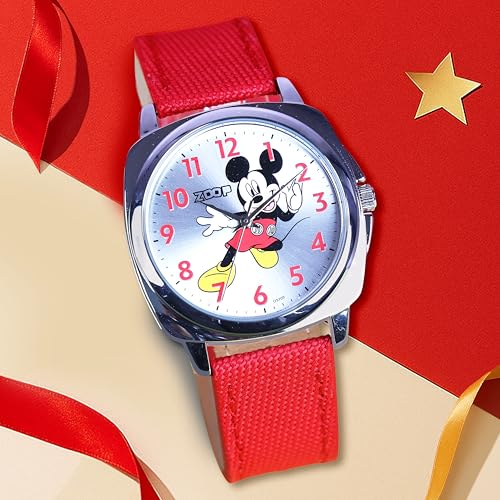 Zoop Disney Mickey Mouse Analog Watch with Silver Dial & Red Strap for Boys Kids, from House of Titan - 16055SL01 - Image 4