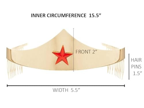Bioworld DC Comics Wonder Woman Golden Tiara with Red Gem Star - Image 4