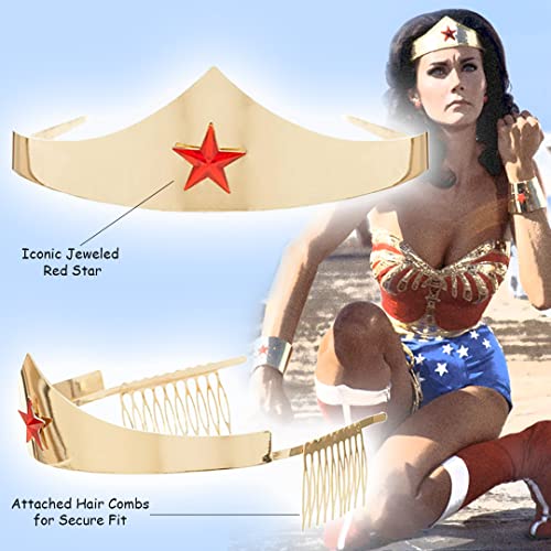 Bioworld DC Comics Wonder Woman Golden Tiara with Red Gem Star - Image 2