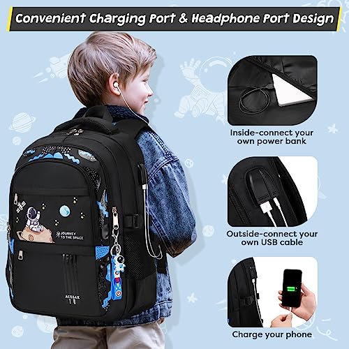 ACESAK Backpack for Boys - Boy Backpack Schoolbag for Boys Kids Children Teens Girls Elementary Middle School Bags, Waterproof Lightweight Kids Bookbag Backpacks Casual Daypack with Lunch Bag Set - Image 4