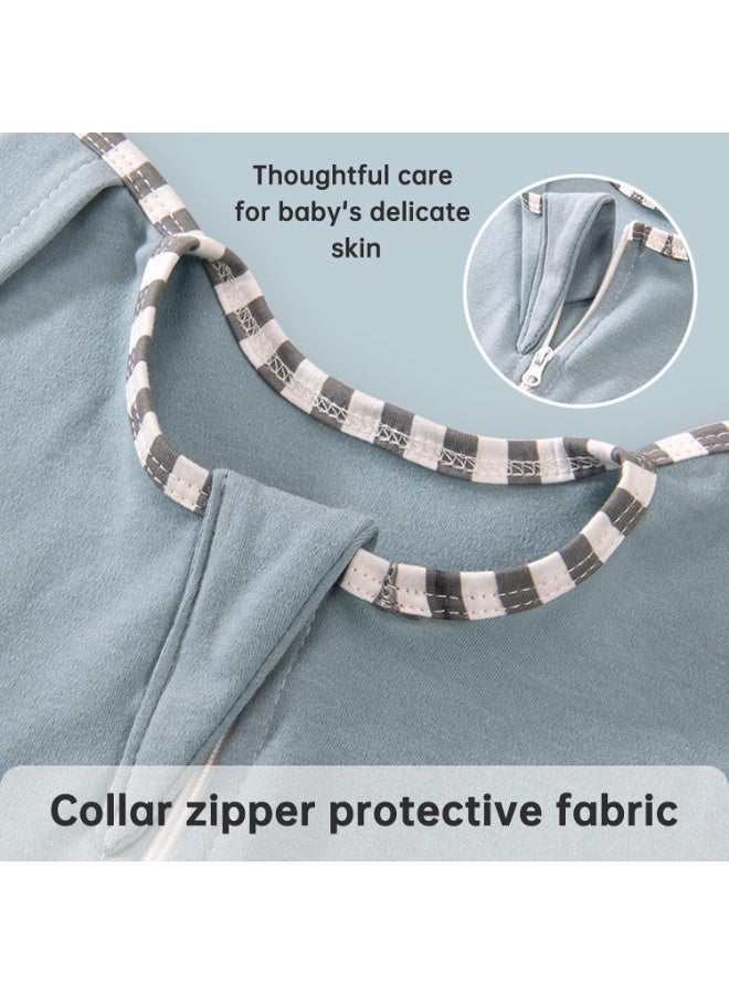 اترجسز كيس نوم الطفل ، لف Swaddle ، بطانية Swaddle مع الأسلحة ، سحاب طريقتين للطفل ، لفات نوم حديثي الولادة الناعمة للرضيع هدية الطفل ، يحسن النوم ، يساعد على الهدوء انعكاس استرل (أزرق ، م (3-6 أشهر)) - Image 5
