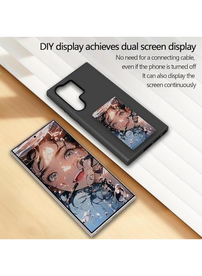 إيروريكس حافظة هاتف ذكية بشاشة حبر إلكتروني لهاتف سامسونج S24 Ultra، حافظة صور بشاشة حبر 4 ألوان مع نمط ألياف الكربون، مقاومة للصدمات ومضادة للخدش، ناقل حركة NFC أسود، شاشة تصوير طويلة الأمد - Image 2