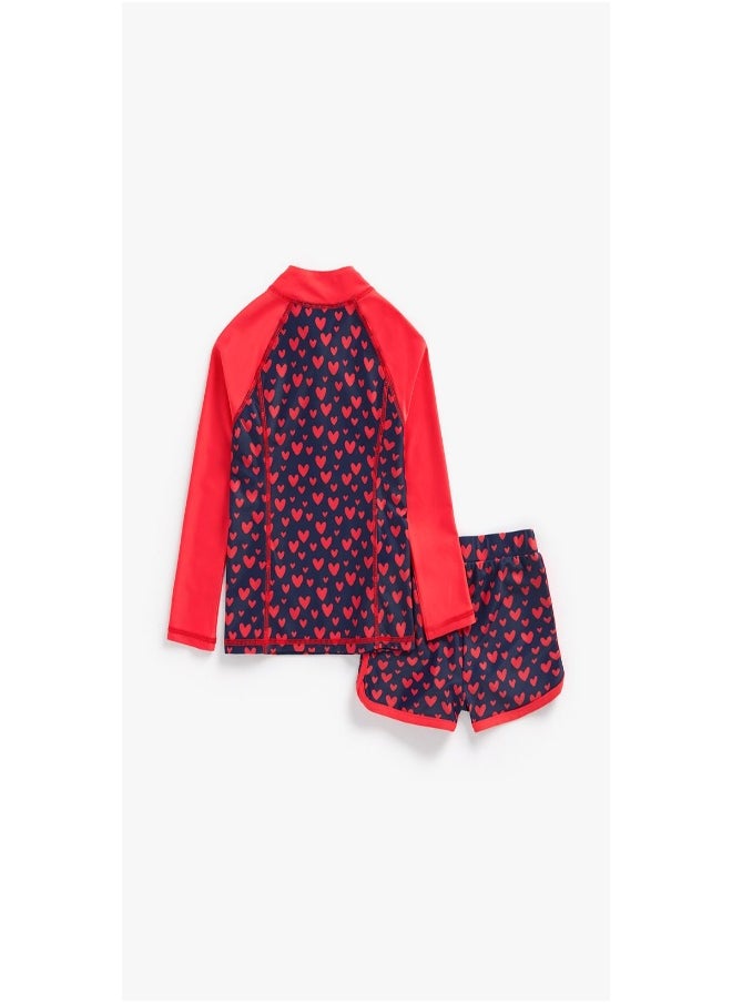mothercare - Heart Rash Top and Shorts Set - Image 1
