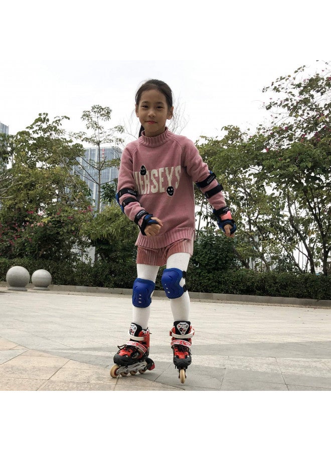 Bosoner Kids/Youth Knee Pad Elbow Pads Guards Protective Gear Set for Roller Skates Cycling BMX Bike Skateboard Inline Skatings Scooter Riding Sports (BLUE, Medium(9-15 years)) - Image 5