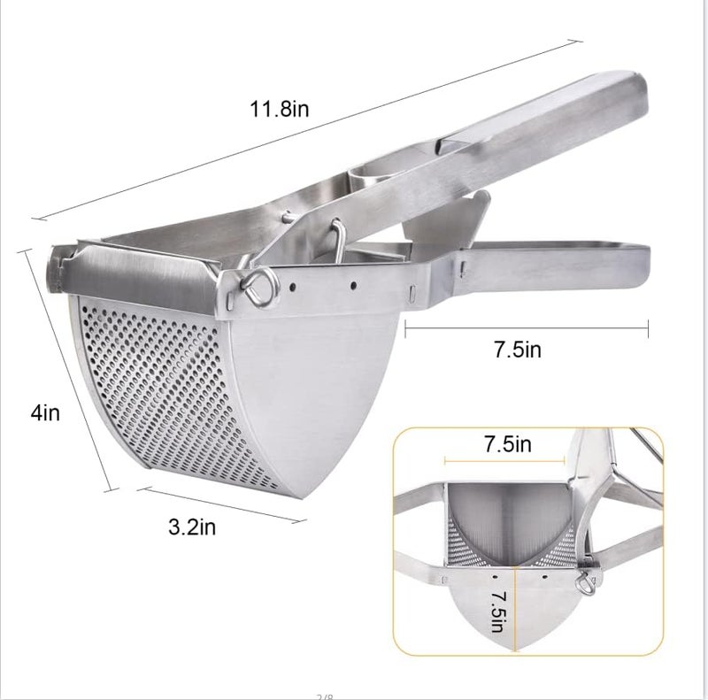 CUGLB Potato Ricer, Stainless Steel Professional Ricer for Mashed Vegetables and Kitchen Tool, Mash Potato Masher for Creamy Mashed Vegetables - Image 3