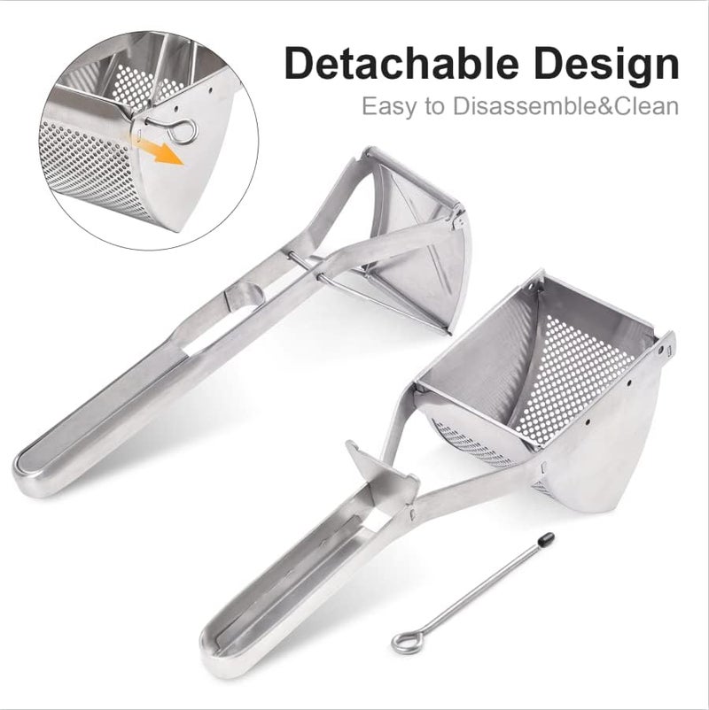 CUGLB Potato Ricer, Stainless Steel Professional Ricer for Mashed Vegetables and Kitchen Tool, Mash Potato Masher for Creamy Mashed Vegetables - Image 5