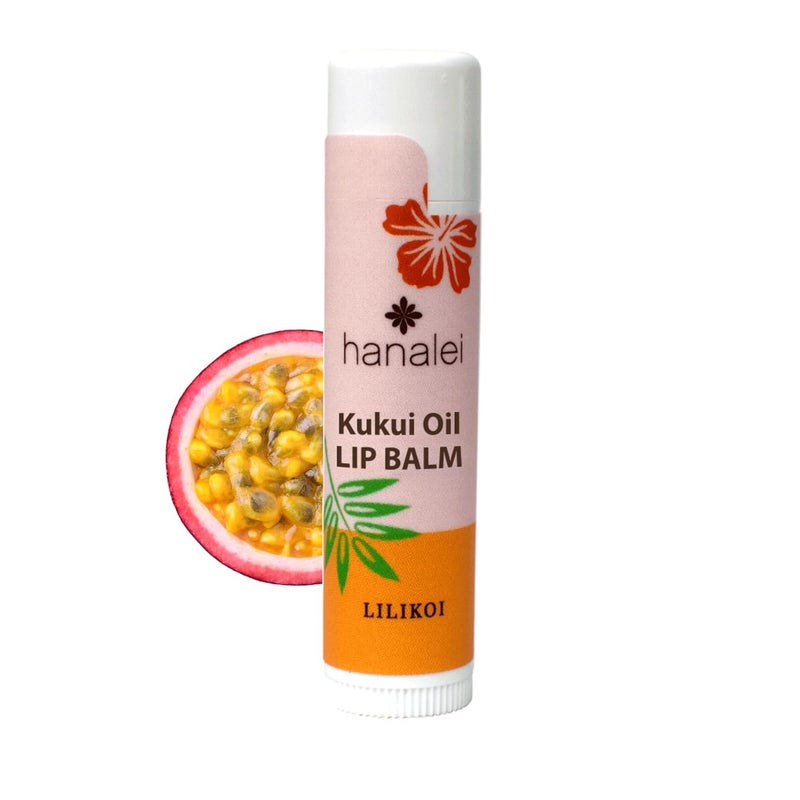 Hanalei Lilikoi Lip Balm  Moisturizer  Natural Kukui Oil  Beeswax for Hydrated Soothed Soft Lips  Heals Dry Chapped Cracked Skin  LongLasting TravelFriendly Lip Care  Lilikoi Flavor