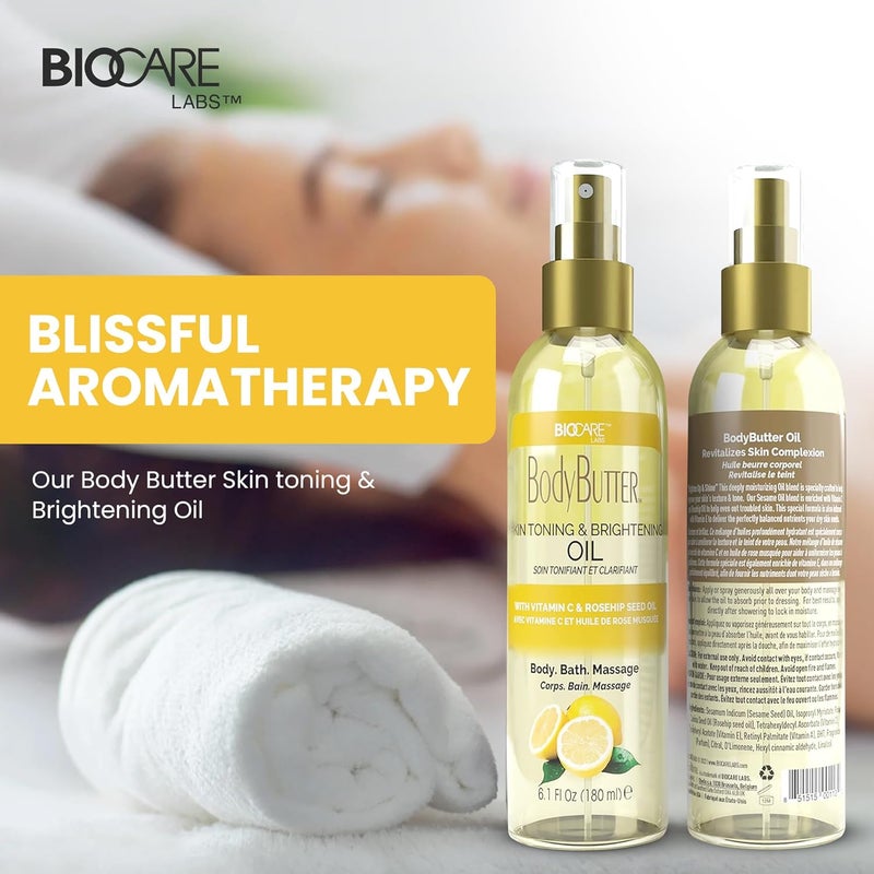 Biocare Skin Toning Brightening Oil Infused with Vitamin C Rosehip Seed Oil Vitamin E Nourishing and NonGreasy Body Oil for Hydrated Radiant Even Skin Texture and Complexion 6 Oz - Image 4