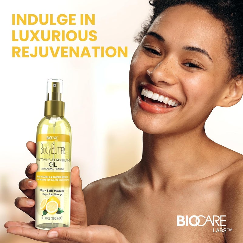 Biocare Skin Toning Brightening Oil Infused with Vitamin C Rosehip Seed Oil Vitamin E Nourishing and NonGreasy Body Oil for Hydrated Radiant Even Skin Texture and Complexion 6 Oz - Image 3