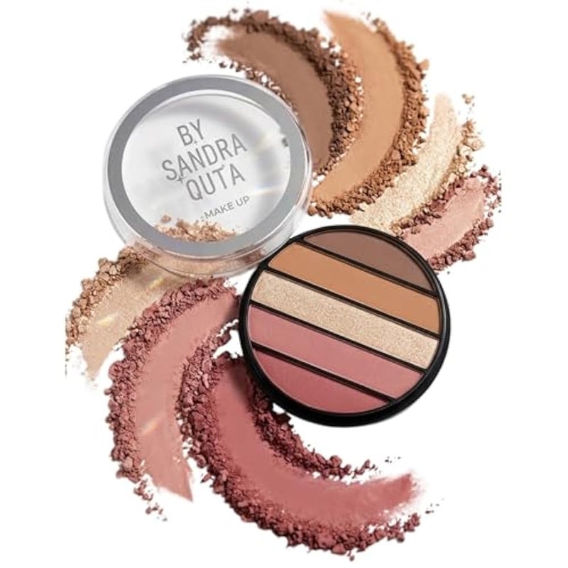 5 Color Mini Neutral Eyeshadow Palette Makeup, Highly Pigmented Eye Shadow Palette Waterproof, Natural Matte Shimmer Eye Shadow Palette (NUDE COLOR) - Image 2