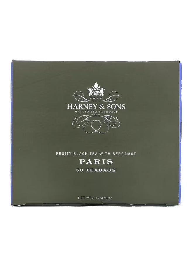 هارني آند سونز Paris Fruity Black Tea with Bergamot 50 Tea Bags 3.17 oz 90 g - Image 1