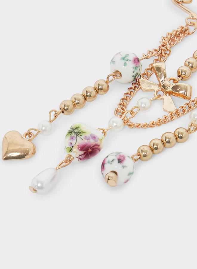 Styli Heart and Faux Pearl Drop Design Brooch - Image 3