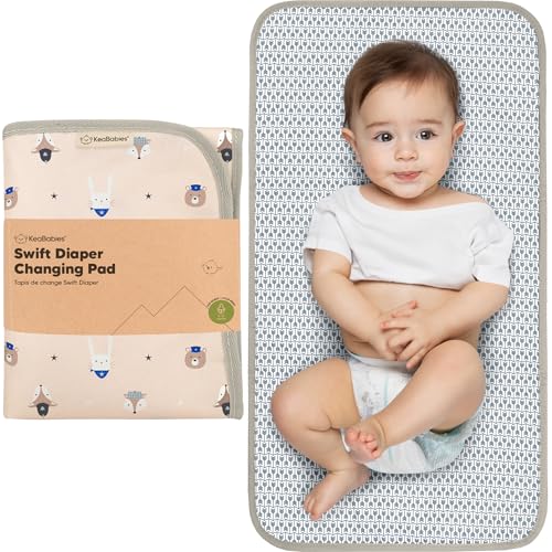 KeaBabies Portable Diaper Changing Pad, Easy Wipe Clean - Foldable Waterproof Baby Changing Mat for Diaper Bag, Compact, Lightweight, 25x13 Newborn, Infant, Baby Changer Travel Essential (Wild Patrol) - Image 1