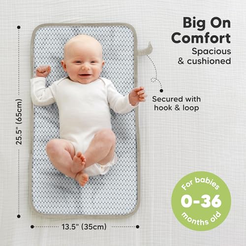 KeaBabies Portable Diaper Changing Pad, Easy Wipe Clean - Foldable Waterproof Baby Changing Mat for Diaper Bag, Compact, Lightweight, 25x13 Newborn, Infant, Baby Changer Travel Essential (Wild Patrol) - Image 3