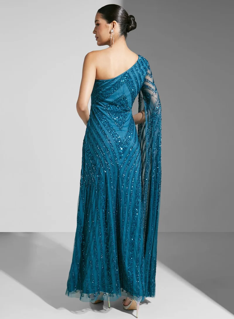 Amelia Rose Embellished Flare Dress