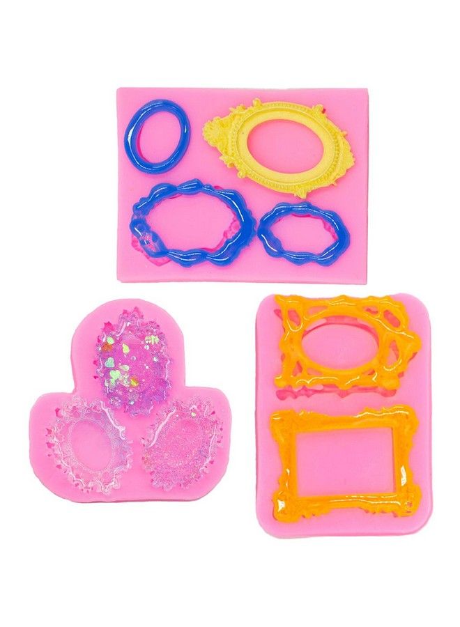 AUEAR Vintage Mirror Frame Silicone Mold Fondant Mold Cake Decorating Tools For Sugarcraft Chocolate Polymer Clay (3 Pack Frames 1)  - Image 5