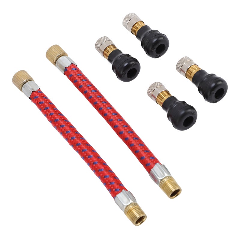 Tire Valve Stem Extension Kit Leak Proof 4 Straight Tire Valves with 2 Tire Valve Stem Extensions for Electric Scooter - Image 2