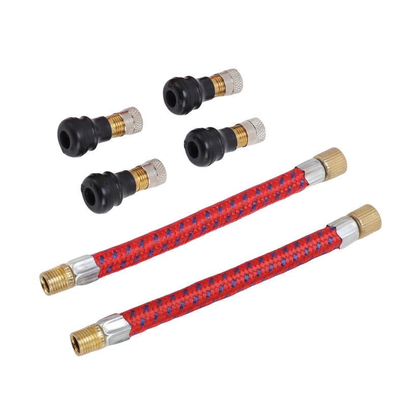 Tire Valve Stem Extension Kit Leak Proof 4 Straight Tire Valves with 2 Tire Valve Stem Extensions for Electric Scooter - Image 3