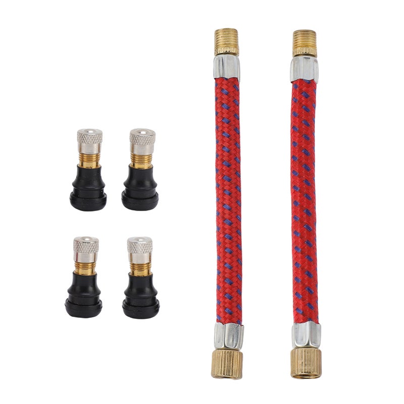 Tire Valve Stem Extension Kit Leak Proof 4 Straight Tire Valves with 2 Tire Valve Stem Extensions for Electric Scooter - Image 5