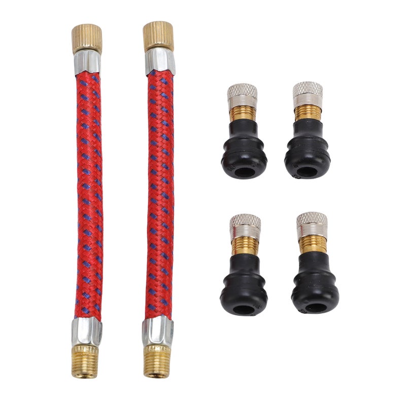 Tire Valve Stem Extension Kit Leak Proof 4 Straight Tire Valves with 2 Tire Valve Stem Extensions for Electric Scooter - Image 4