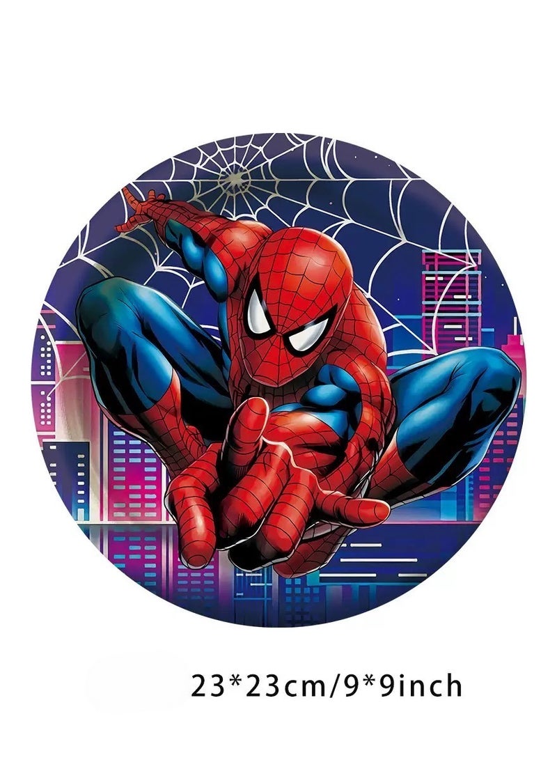 JAYATO 62-Piece Spider-Man Birthday Party Decoration Set, Superhero Flag, Paper Plates, Cups, Napkins, Knives, Forks, Spoons & Tablecloth - Image 5