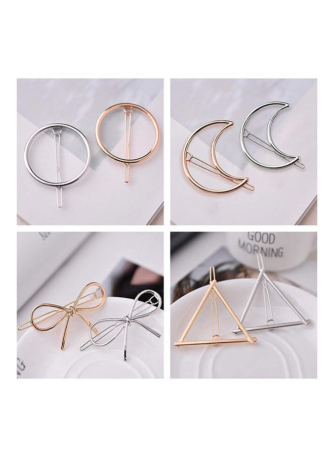 NIBEMINENT - 8-Piece Vintage Hair Barrettes Set Gold/Silver 3.14X3.14X3.1inch - Image 1