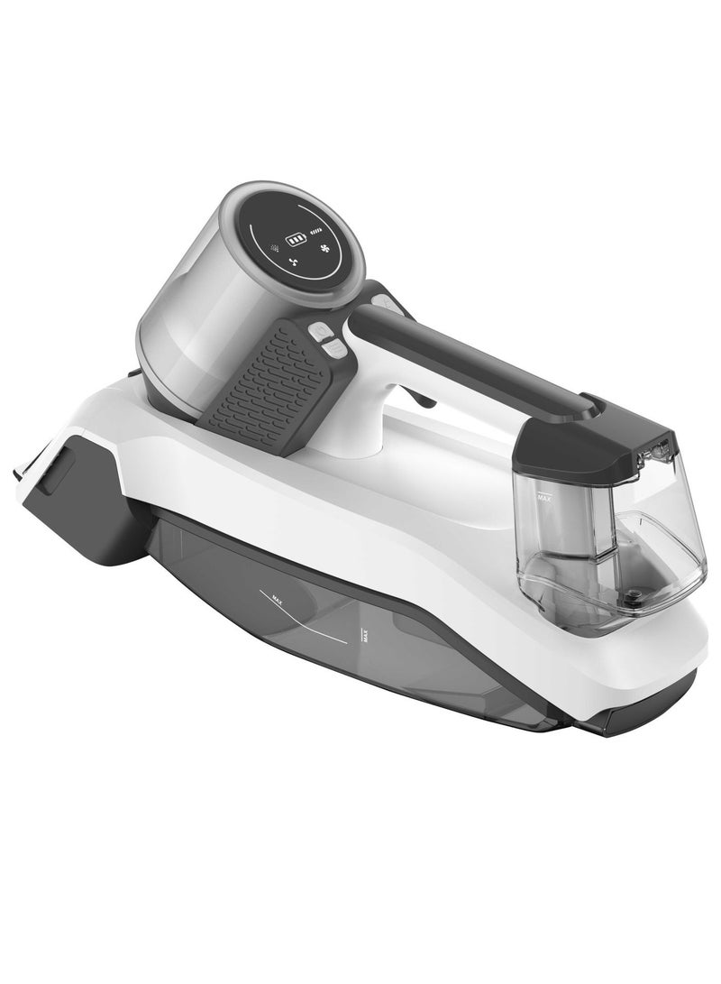 Powerology Cordless Spot Cleaner 60W with 8000Pa Suction Power, Spray, Scrub & Suction, Dual Clean & Dirty Tanks, Multi-Surface Upholstery & Carpet Cleaner, Compact & Portable, USB-C Charging – White - Image 1