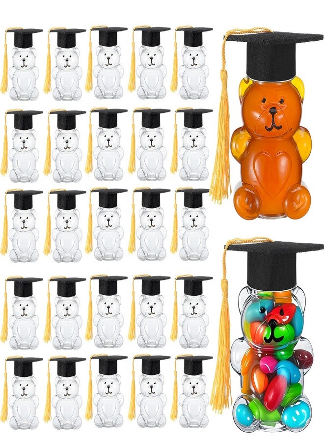 Blushtier 50 Sets 2026 Graduation Cap Bear Candy Jar 2oz Empty Bear Plastic Container with Graduation Cap with Tassel Grad Bear Bottle DIY Gift for Graduation Party Favor Decoration Supplies - Image 1