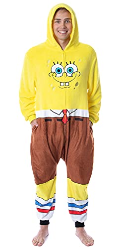 INTIMO Nickelodeon Mens' SpongeBob SquarePants Character Union Suit Costume Sleep Pajama (Large/X-Large) Multicolored - Image 1