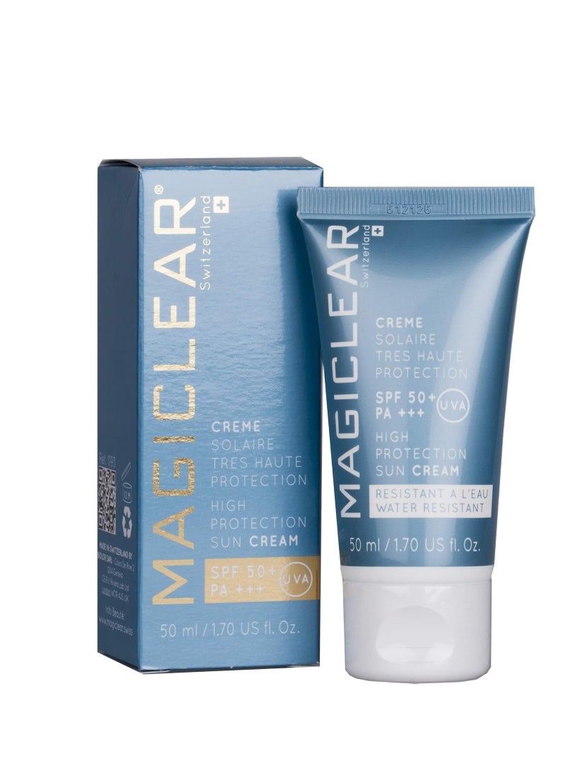MAGICLEAR - Luxury face Sunscreen SPF 50 PA+++ Daily sunblock for sensitive skin waterproof organic moisturizer mineral zink oxide suncream sun protector hypoallergenic natural Swiss brand Magiclear 1.7 Oz - Image 1