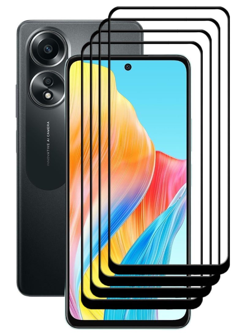 ACLIX 4 Pieces Antistatic ESD Dustproof Premium Quality High Definition Tempered Glass Screen Protector Designed For Oppo A58 4G - Image 1