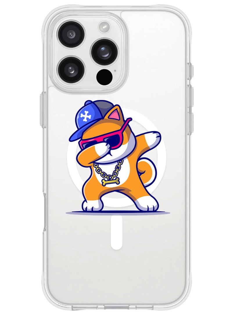 Theodor iPhone 16 Pro Max Magsafe Magnetic Case for iPhone Compatible with Wireless Charging, Shockproof Phone Bumper Cover - Dog father Beer Lover Black - Image 1