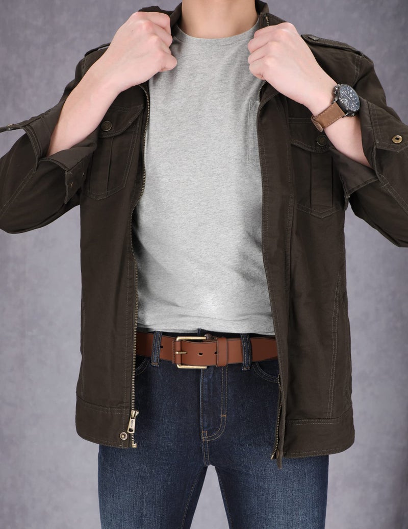 Timberland Men 40mm Pull Up Leather Belt, Brown, 34 - Image 3