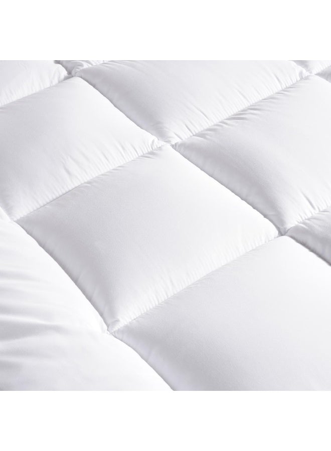 Pan Home Fluffy Extra Thick Mattress Topper 160x200+8cm - White - Image 3